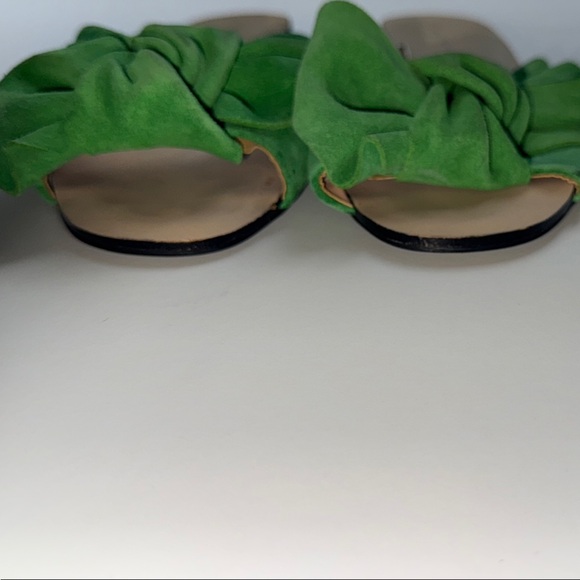 Zara Green Bow Sandals Minimalist Slide - Picture 3 of 3